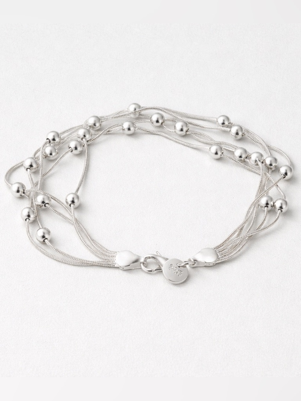 925 sterling Silver Bead Bracelet - Women's Elegant Jewelry